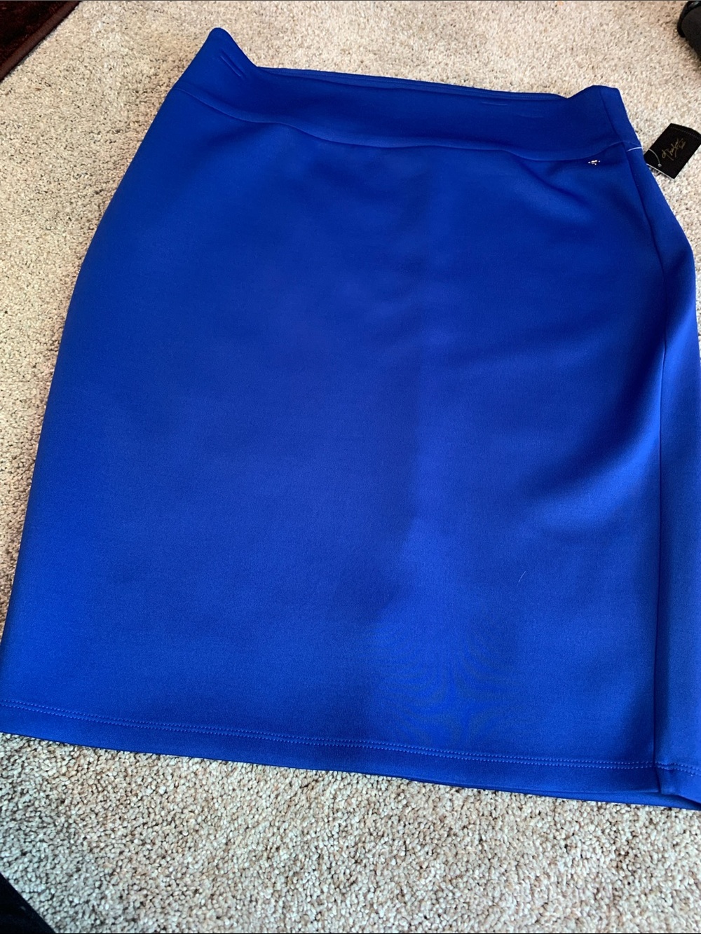Thalia Sodi Classic Royal Blue Pencil Skirt Size XL NEW Stretch Material Comfort - Picture 5 of 8
